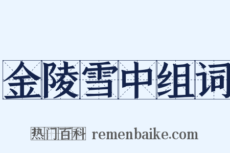 金陵雪中组词是什么意思的图片